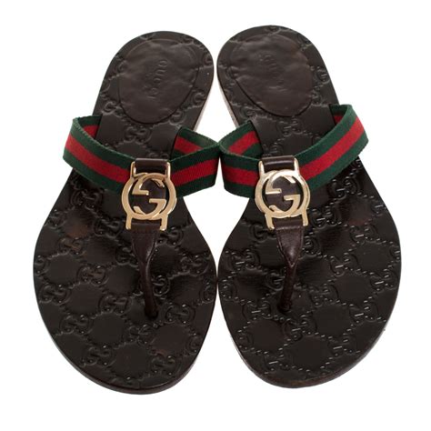 gucci gg thong sandal brown|gucci thong sandals for cheap.